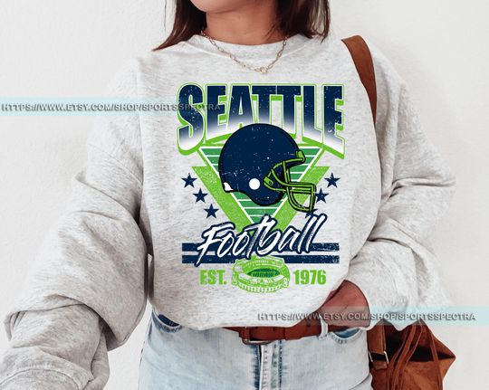 Discover Seattle Football Vintage Sweatshirt, Seattle Seahawk Football Crewneck Sweatshirt