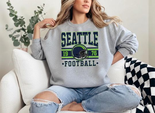 Discover Seattle Football 1976 Sweatshirt, Vintage Game Day Crewneck Tee, Seattle Fan Apparel