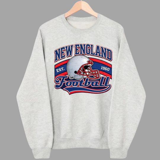 Discover New England Football Game Day Graphic Sweatshirt, Vintage Style Sport