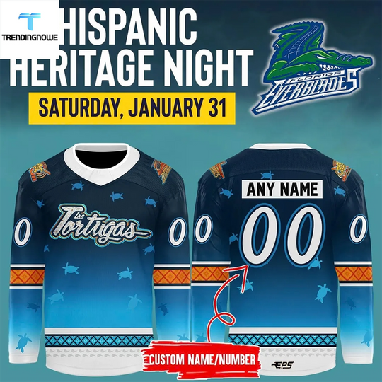 Discover Personalized Florida Everblades 2026 Hispanic Heritage Night Jersey
