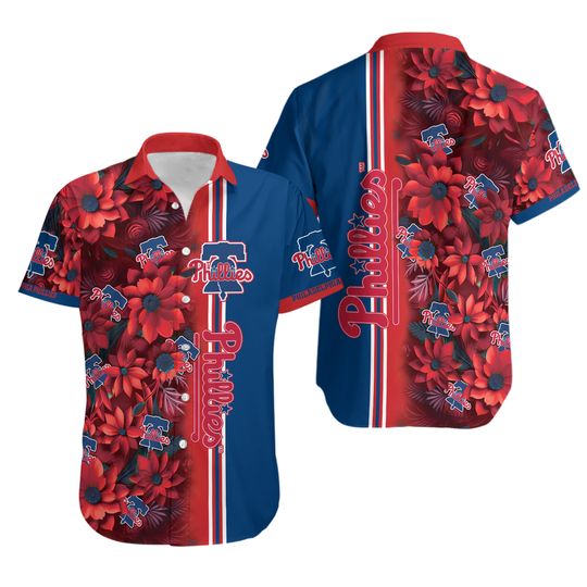Philadelphia Phillies Floral Burst Summer Aloha Unisex Hawaiian Shirt