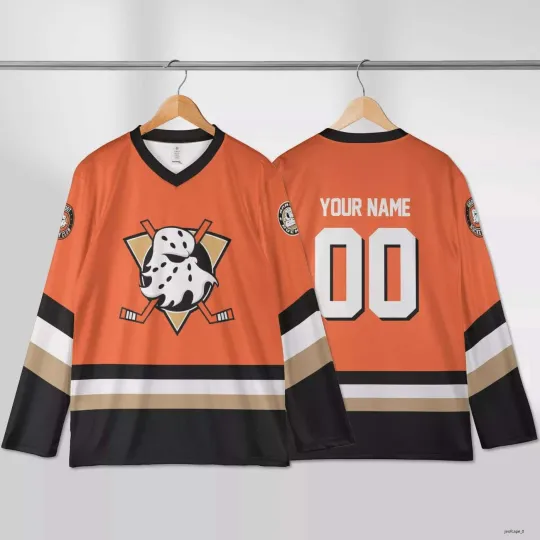 Anaheim Ducks x Ghost Hockey Shirt All Printed Hockey Team Fan