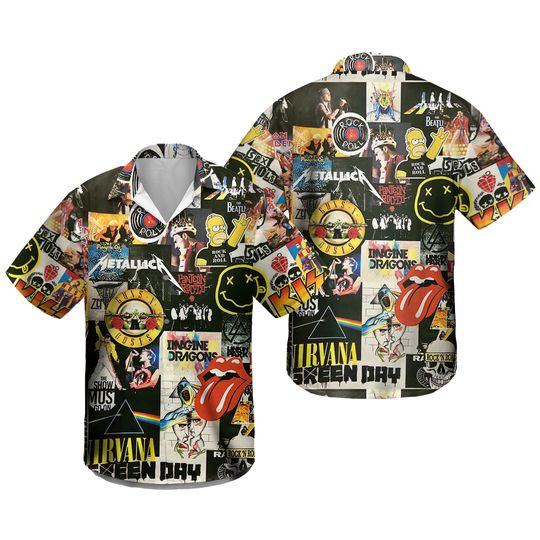 Classic 80s Rock Band Unisex Hawaiian Shirt Summer Shirt