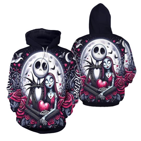 Jack And Sally Hoodie, Custom Nightmare Before Christmas Hoodie Leggings