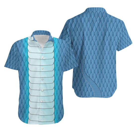 Zootopia 2 Snake Costume Button Shirt/Shorts, Blue Snake Hawaiian Set, Cartoon Character Cosplay Outfit, Halloween Matching Gift