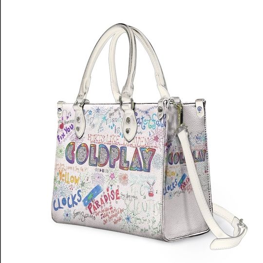 Coldplay Limited Edition Fashion Lady Leather Bag, Shoulder Bag Fashion, Gift for Her, Festival Outfit, Coldplay Handbag Birthday Gift