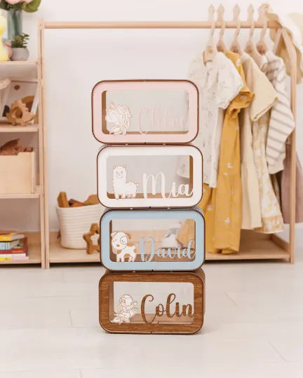 Personalized Wooden Piggy Banks
