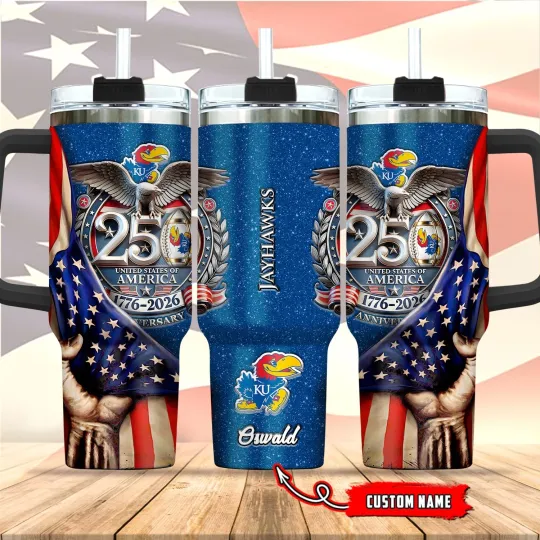 Discover Kansas Jayhawks 40 oz Stainless Steel Tumbler with Handle