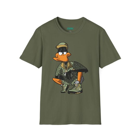 Camo Daffy Duck Squat Tee, Daffy Cartoon Shirt