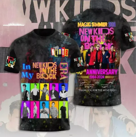 Discover NK on The Block 40th Anniversary 1984-2024 Thanks For Memories 3D T-shirt
