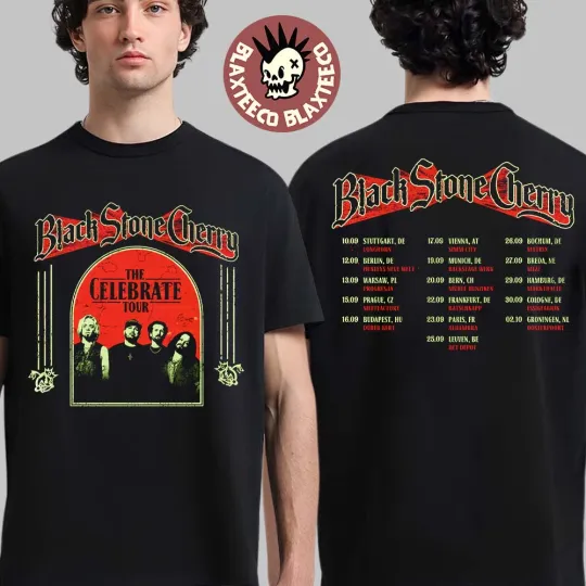 Discover Black Stone Cherry The Celebrate Tour 2026 Europe Schedule Dates T-Shirt