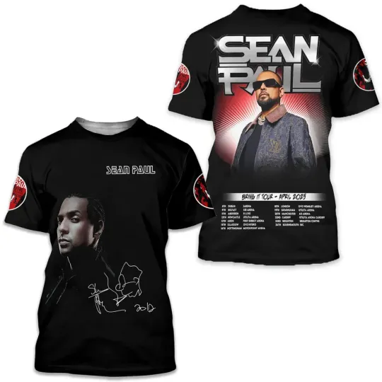 Discover Sean Paul Bring It Tour -April 2025 3D T-Shirt