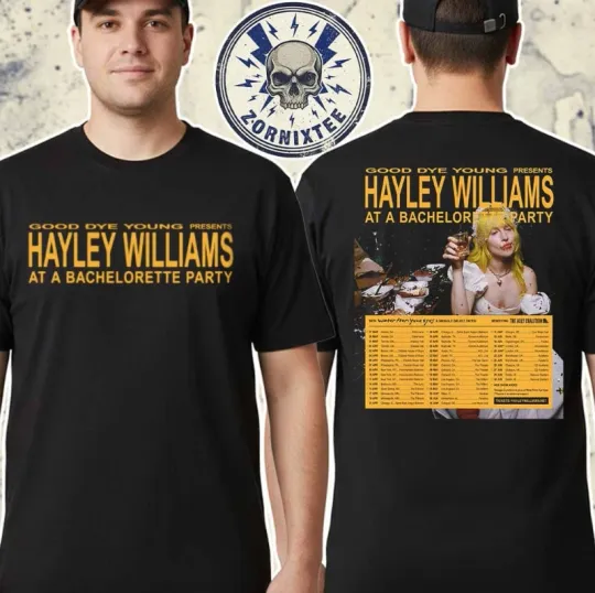 Discover Hayley Williams At A Bachelorette Party 2026 Tour Cities On March 28Th T-Shirt