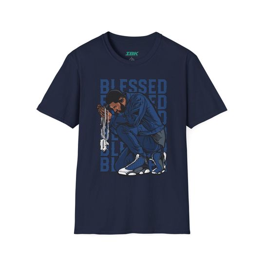 Discover Praying Man T-Shirt, "Blessed" Typography Tee