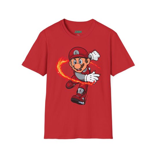 Fireball Plumber Character T-Shirt,, Retro Video Game Tee
