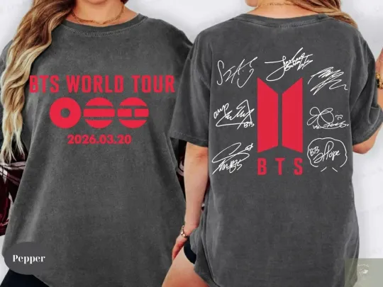 Discover Limited BTS Concert 2026 Shirt for Army, BTS World Tour 2026 Sweatshirt, Bangtan