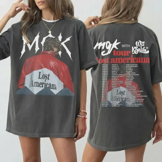 Discover MGK Lost Americana Tour Shirt, Machine Gun Kelly With Wiz Khalifa 2026 Concert T