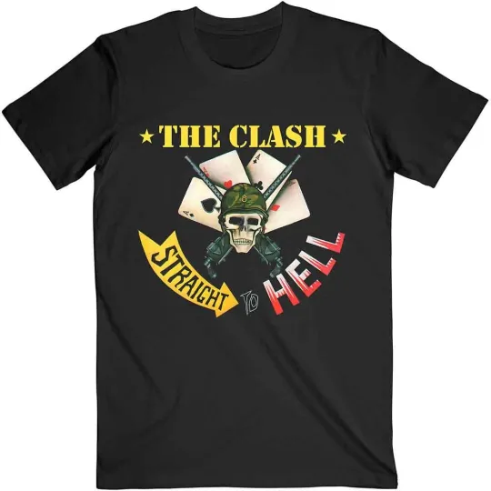 Discover The Clash T-Shirt Straight to Hell Logo Men's Black