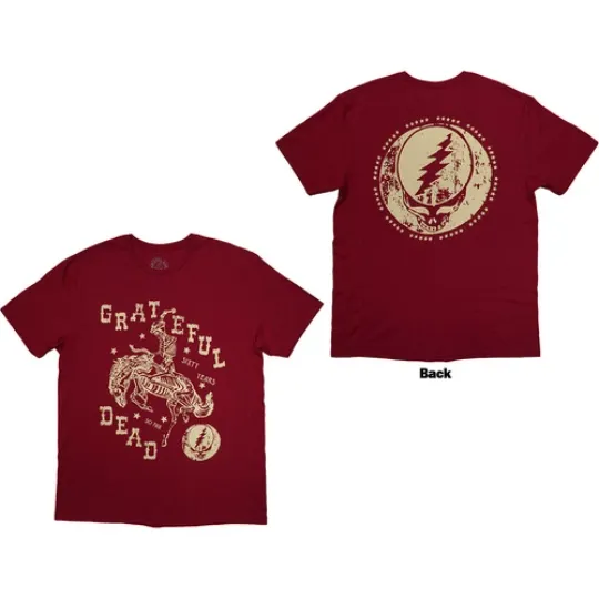Grateful Dead Unisex Double Sided T-Shirt Skeleton Horse