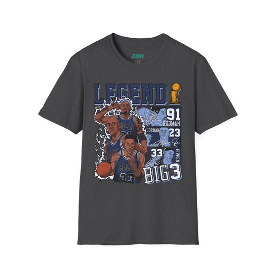 Discover Legend Basketball Players T-Shirt, Retro court collage