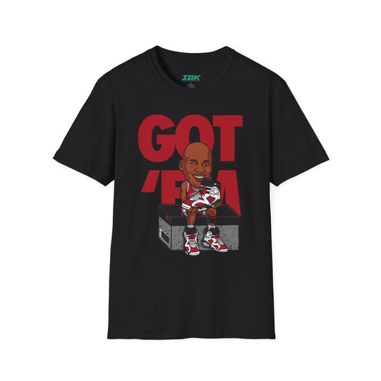 Discover Got 'Em Sneaker Caricature T-Shirt, Basketball shoe box Tee