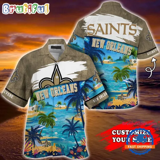 Discover New Orleans Football Team Saintss Palm Tree Hot Summer Hawaiian Shirt Gifts Spor