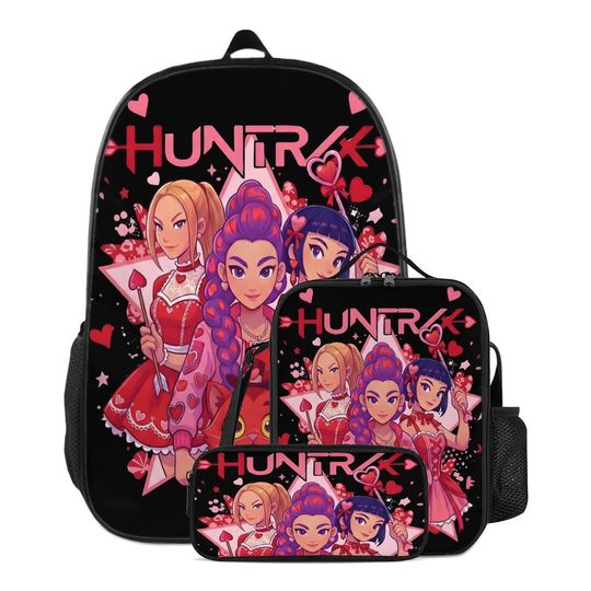 Discover K-Pop Demon Hunters Backpack Set, Insulated Lunch Bag, Pencil Case and School Bag, Anime School Supplies for Teens & Kpop Fans