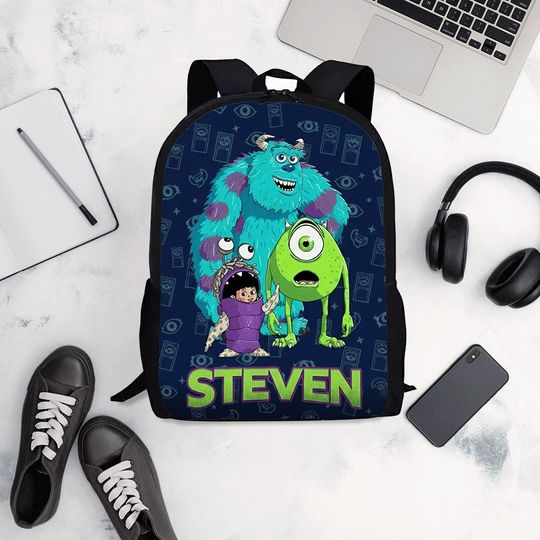 Discover Custom Name Monster Inc Backpack, Personalized Kids School Bag