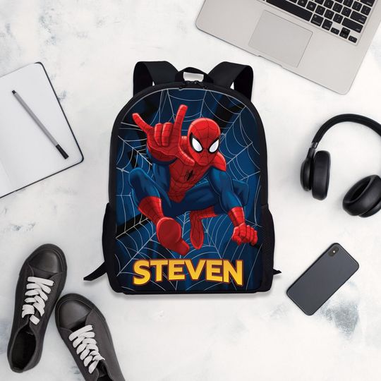 Discover Custom Name Spiderman Backpack, Kids Back To School Gift