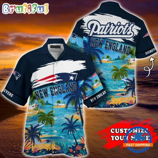 Discover New England Football Team Patriotss Palm Tree Hot Summer Hawaiian Shirt Gifts Sp
