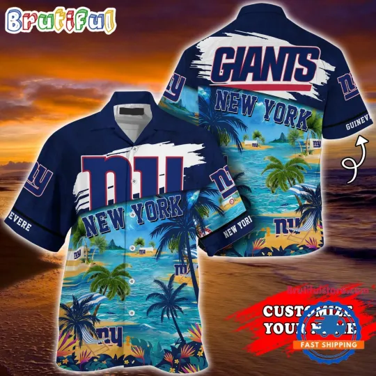Discover New York Football Team Giantss Palm Tree Hot Summer Hawaiian Shirt Gifts Sport F