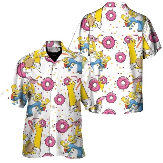 Discover The Simpsons Summer Vibe Tropical Hawaiian Shirt, The Simpsons Shirt, Short Sleeve Button Down Shirt ,Aloha Summer Beach Shirt