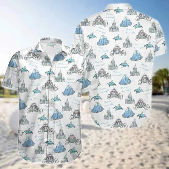 Discover Disney Cinde Magic Kingdom Meet Me At Midnight White Hawaiian Shirt
