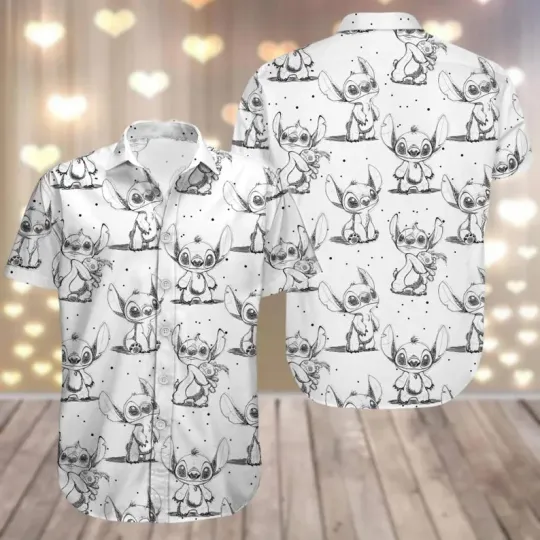 Discover Disney Lilo And Stitch Ohana Mean Family White Hawaiian Shirt
