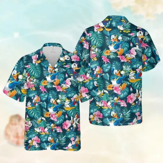 Discover Disney Donald Duck Funny Trip Aloha Summer Pattern Hawaiian Shirt