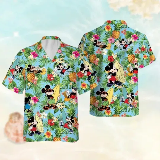 Discover Disney Mickey Mouse Cruise Beach Disneyland Aloha Funny Pattern Hawaiian Shirt