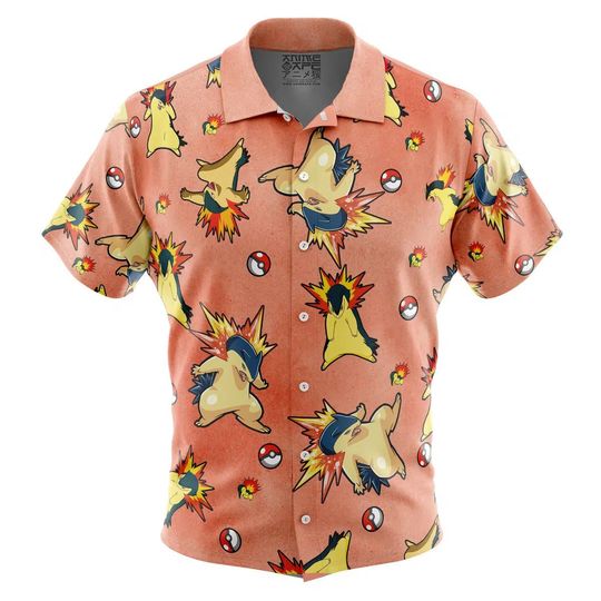 Discover Typhlosion Hawaiian Shirt Unisex Tropical Button-Up Summer Vacation Beach Outfit