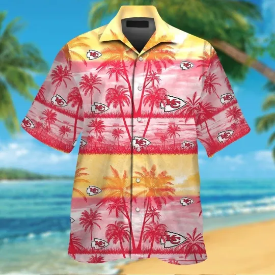 Kansas City Chiefs Button Up Tropical Hawaiian Shirt