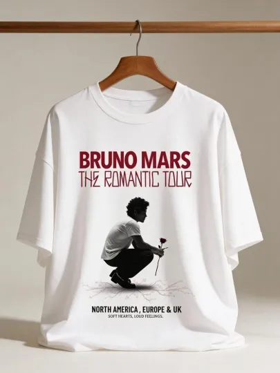 Discover Bruno Mars The Romantic Tour 2026 Shirt, Unisex T Shirt, Music Fan Gift