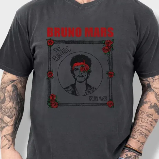 Discover Bruno Mars The Romantic World Tour 2026 T Shirt, Concert Tee, Unisex Music Shir