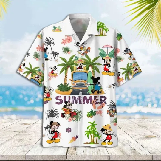 Discover Disney Magic Summer With Mickey Mouse Tropical Beach Vacation Hawaiian Shirt