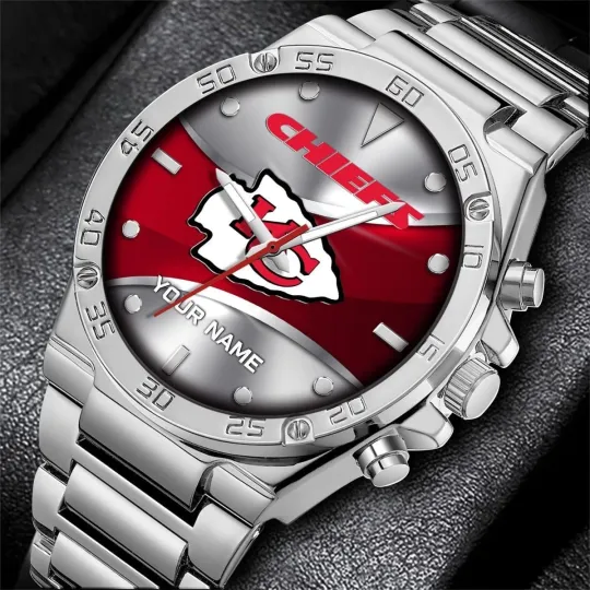 Discover Personalized Kansas City Football Chiefss Team Gentleman Stainless Steel Watch