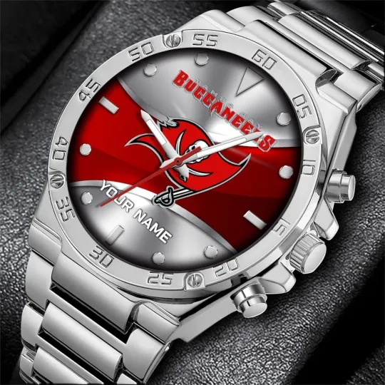 Discover Personalized Tampa Bay Football Buccaneerss Team Gentleman Stainless Steel Watch