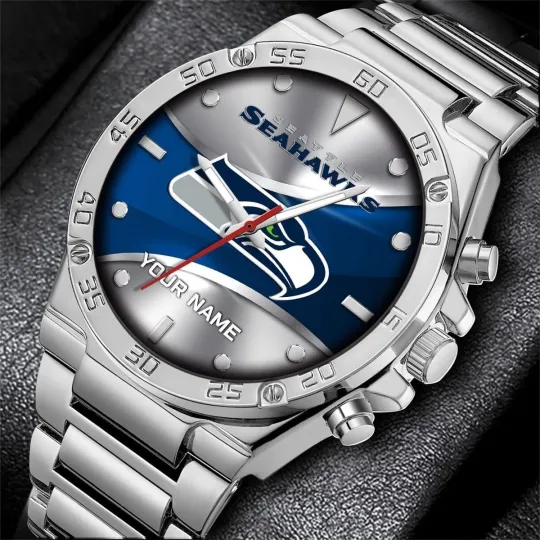 Discover Personalized Seattle Football Seahawkss Team Gentleman Stainless Steel Watch