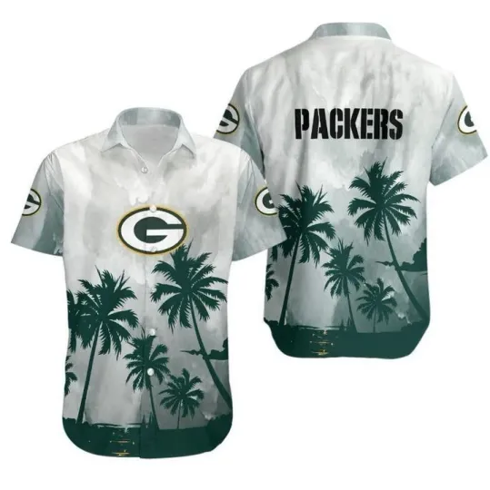 Green Bay Packers Coconut Trees football Gift For Fan Hawaiian Shirt