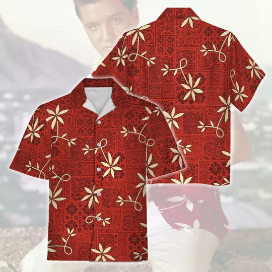 Elvis Presley Blue Hawaii Floral Hawaiian Shirt