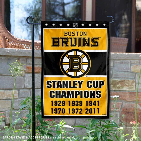 Boston Bruins 6 Time Stanley Cup Champions Flag Graden Flag