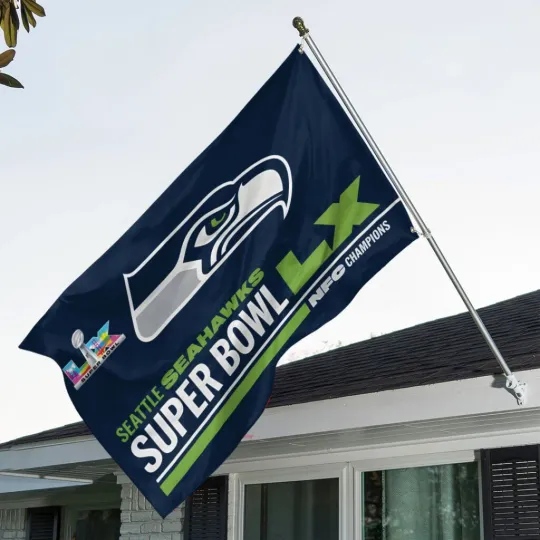 Seahawks 2025 NFC Champions House Flag