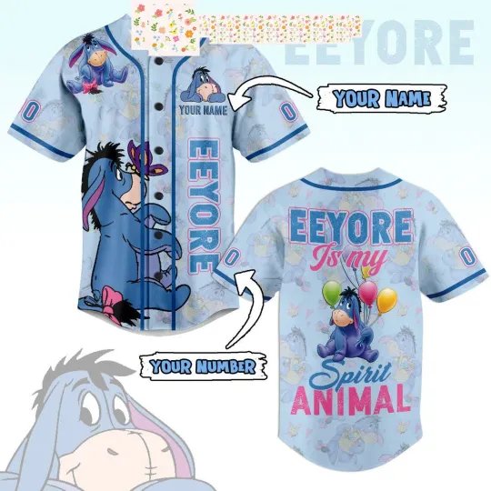Discover Eeyore Is My Spirit Animal Personalized Baseball Jersey