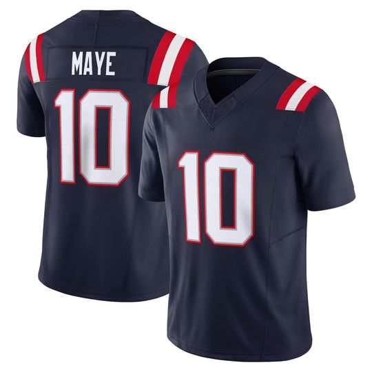 Discover MAYE #10 Navy Football Jersey, New England Inspired Pro Style Fan Shirt, Game Day Gridiron Jersey for Men
